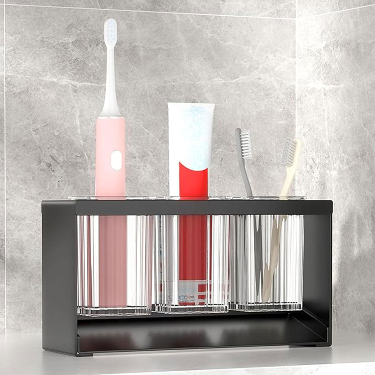 3Holes Multifunctional Kitchen Storage Rack Built-in StorageBox Chopstick Holder