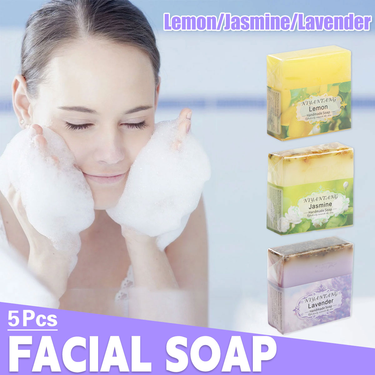 5 Pcs Botanical Soap Bars in 3 Scent Options – Product View 2