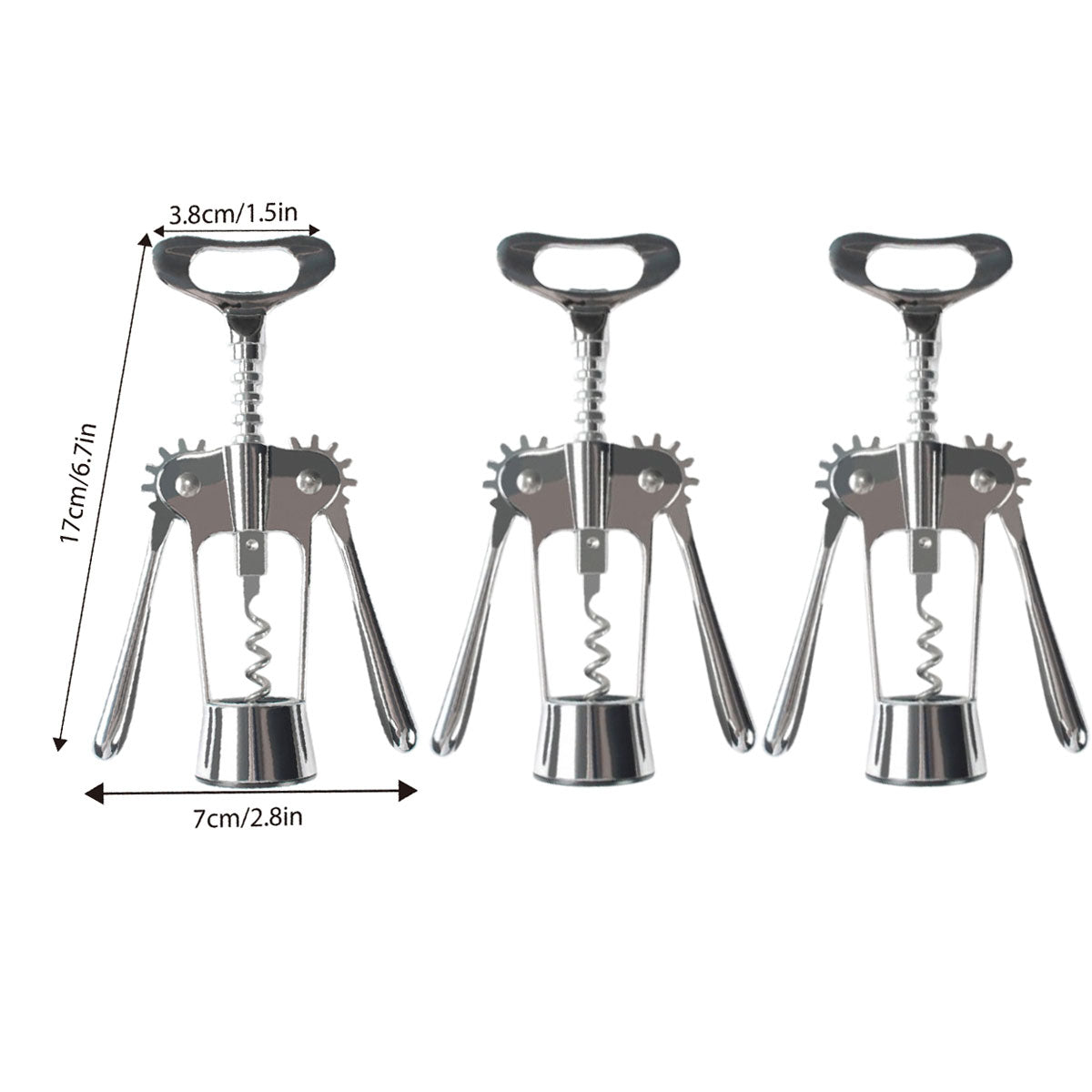 3pcs Red Wine Bottle Opener Corkscrew Set Kitchen Bar Tools for Easy Opening