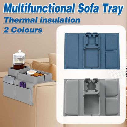 Sofa Armrest Tray Silicone Couch Side Organizer Cup Holder