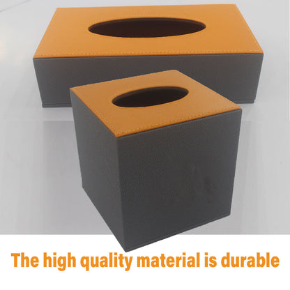 Leather Tissue Box Holder for Hotel Room Home Office