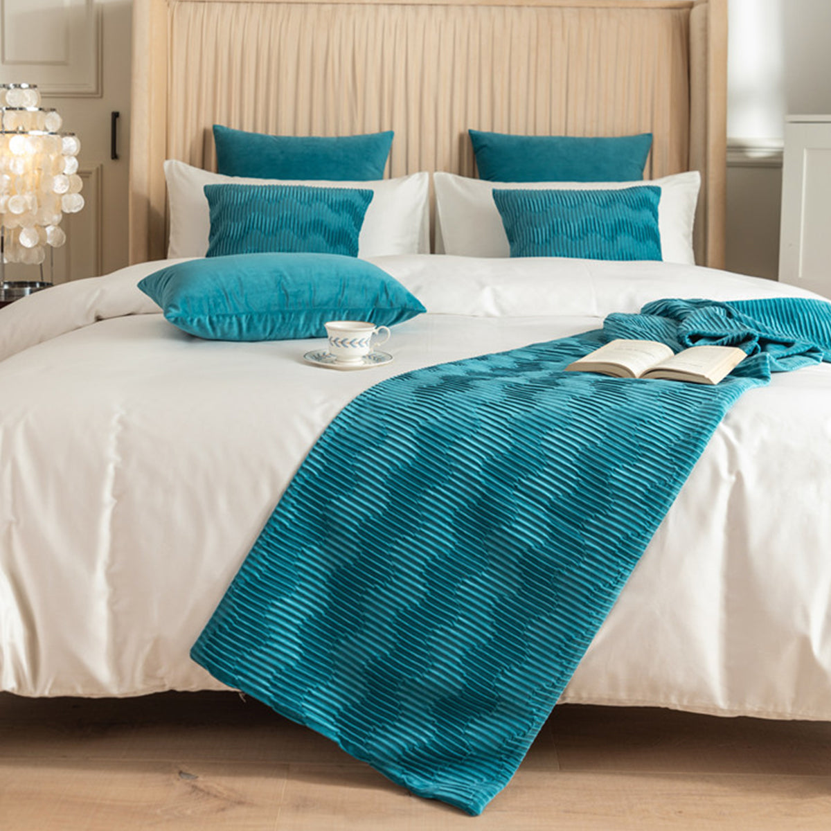 Velvet Bed Runner and Cushion Cover in 8 Options – Product View 11