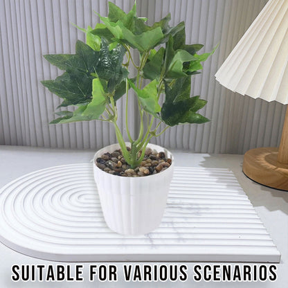 Artificial Small Potted Plant Decoration Faux Bonsai Greenery Indoor Home Decor