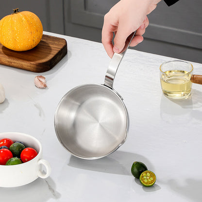 304 Stainless Steel Oil Splatter Proof Home Small Frying Pan for KitchenCooking