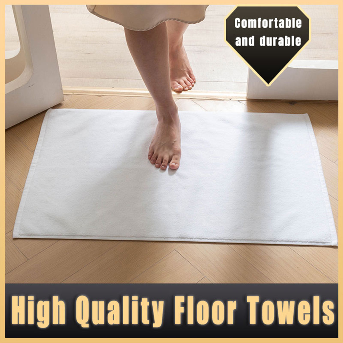6 Pcs Absorbent Cotton Bathroom Floor Mat Towel 50x80cm