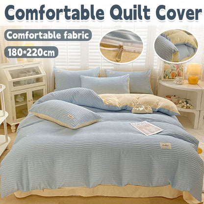Super Soft Solid Color Duvet Cover with Zipper 180x220 cm