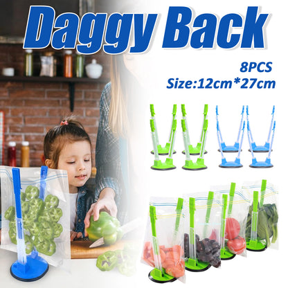 Kitchen Bag Holder Stand Plastic Storage Rack Set of 8