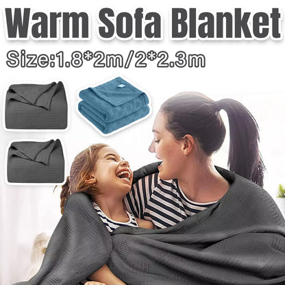 Knitted Blanket Warm Sofa Throw Soft Cozy Blanket Comfortable Home Decor Piece