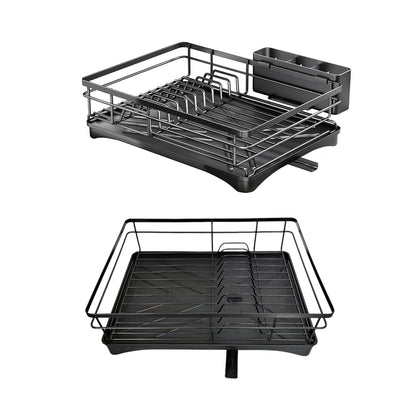 Large Capacity Kitchen Dish Drying Rack Sink Plate Bowl Storage Shelf