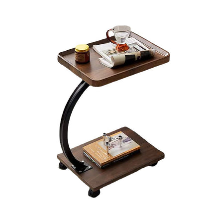 Movable Coffee Side Table Laptop Desk Bedside Sofa Tea End Table Wooden Metal