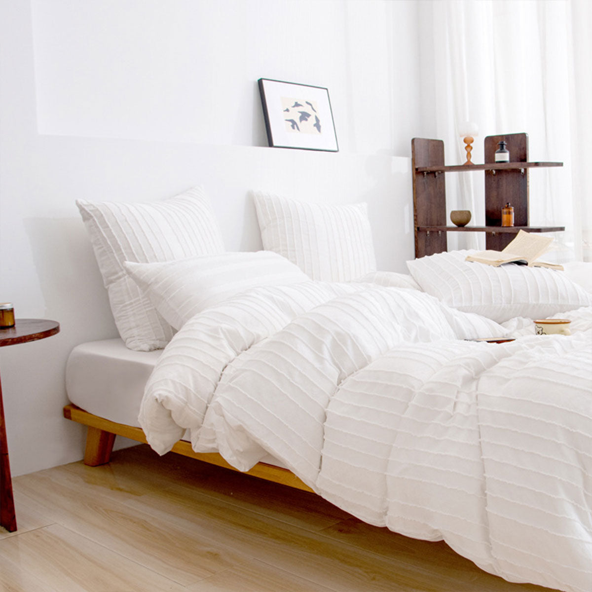 3PCS Bedding Set Quilt Cover with 2 Pillowcases Queen Size