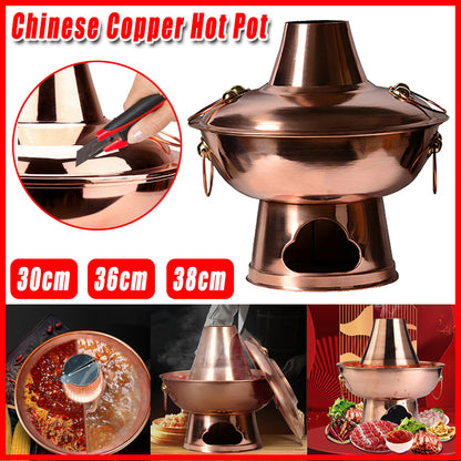Stainless Steel Charcoal Chinese Copper Hot Pot for Beijing Cookware