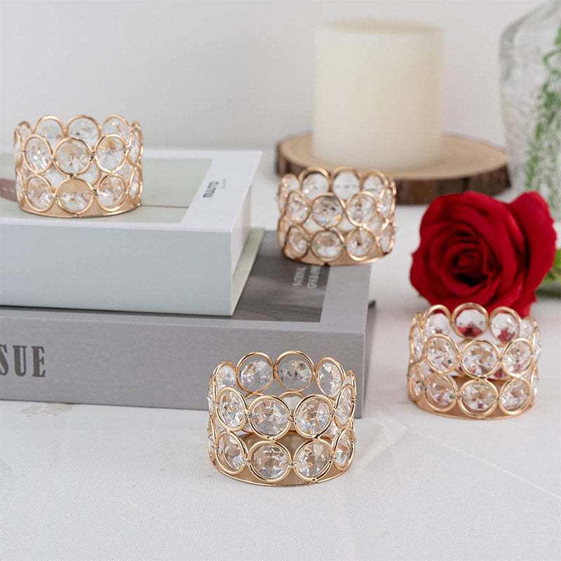 8pcs Gold European Candle Holders for Candlelight Dinner Decorative Candle Cups