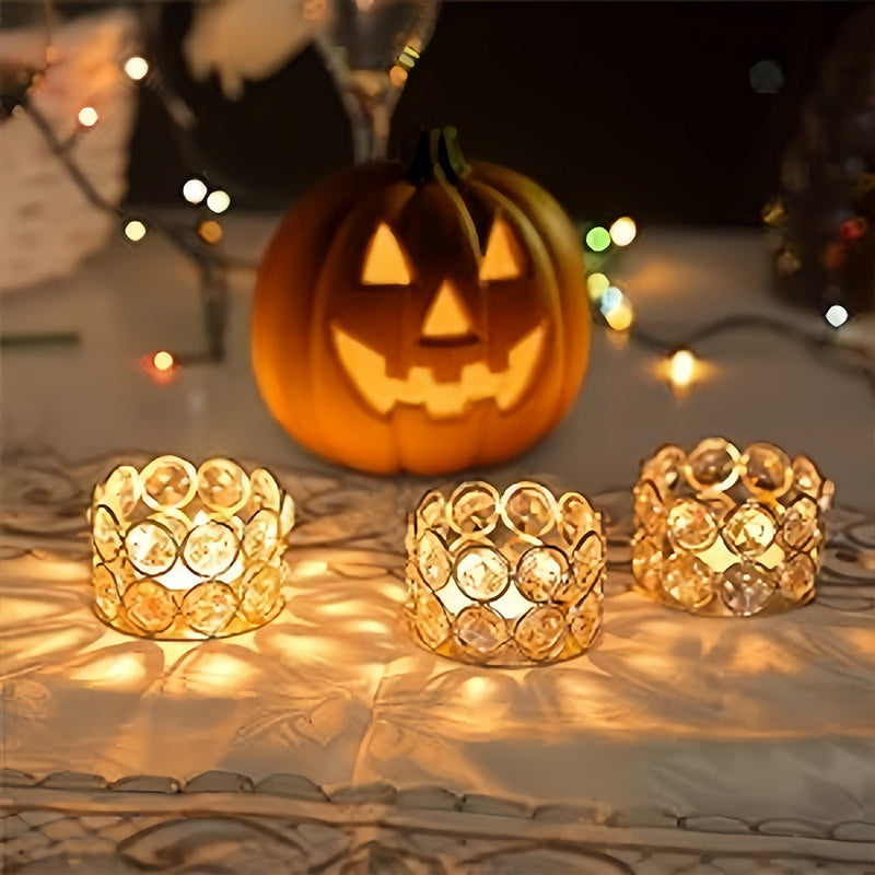 8pcs Gold European Candle Holders for Candlelight Dinner Decorative Candle Cups