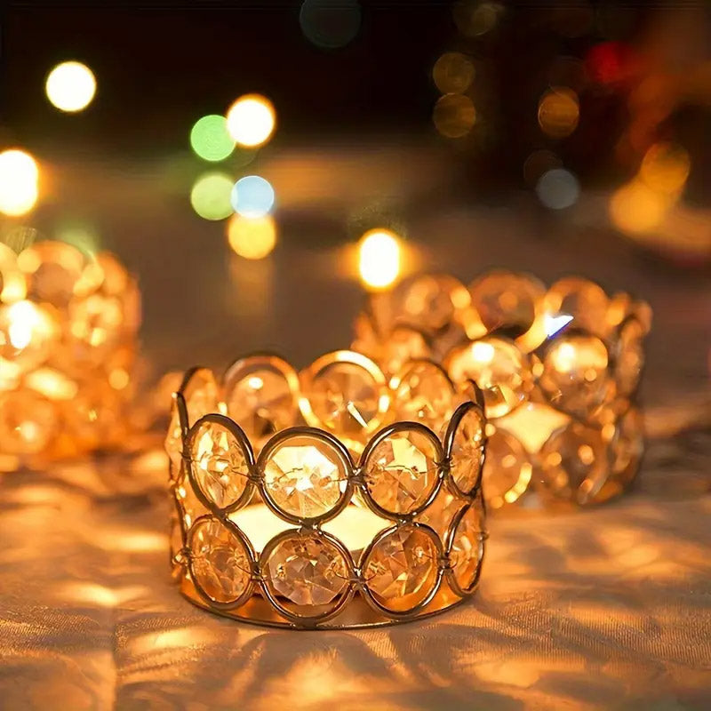 8pcs Gold European Candle Holders for Candlelight Dinner Decorative Candle Cups