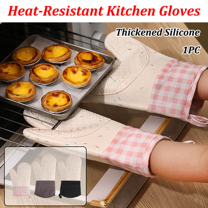 Silicone Oven Mitts Long Heat Resistant Anti-Hot Microwave Insulation Gloves