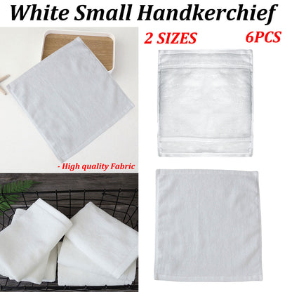 6 Pcs Hotel Cotton Face Towel White Soft Square Cloth