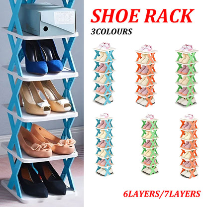 6/7 Tier Shoe Rack Space Saving Small Shoe Cabinet Storage Shelf Organizer AU