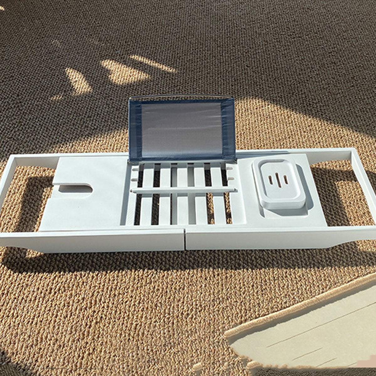 Expandable Anti-Slip Bathtub Storage Rack Adjustable Household Bath Shelf AU