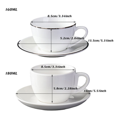 6 Piece Ceramic Coffee Cup and Saucer Set Apricot Tea