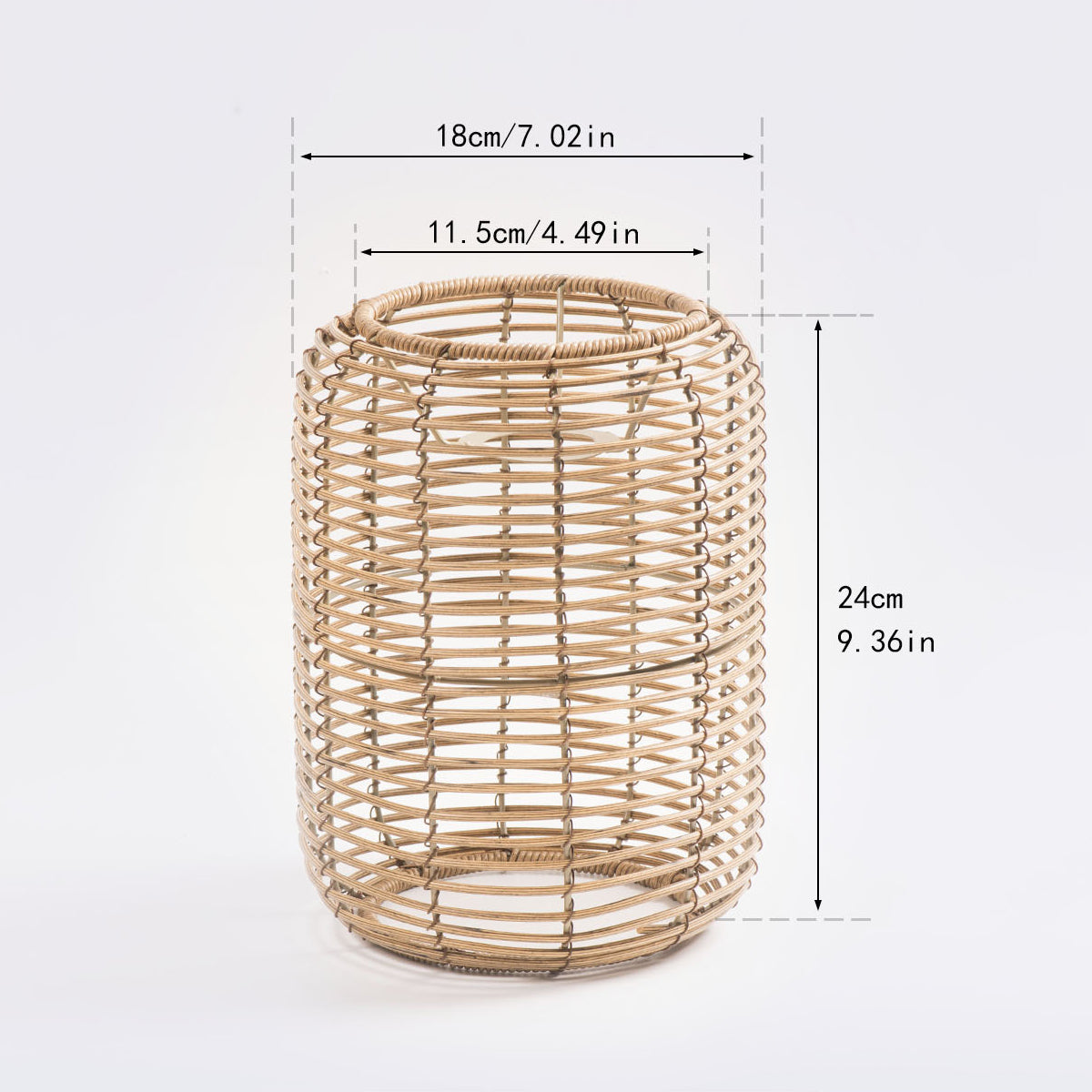 Vintage Rattan Woven Pendant Lampshade Boho Ceiling Light