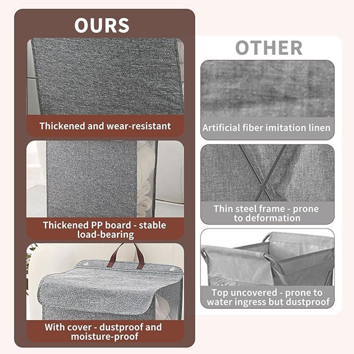 Foldable Wall Mounted Laundry Basket Breathable Mesh