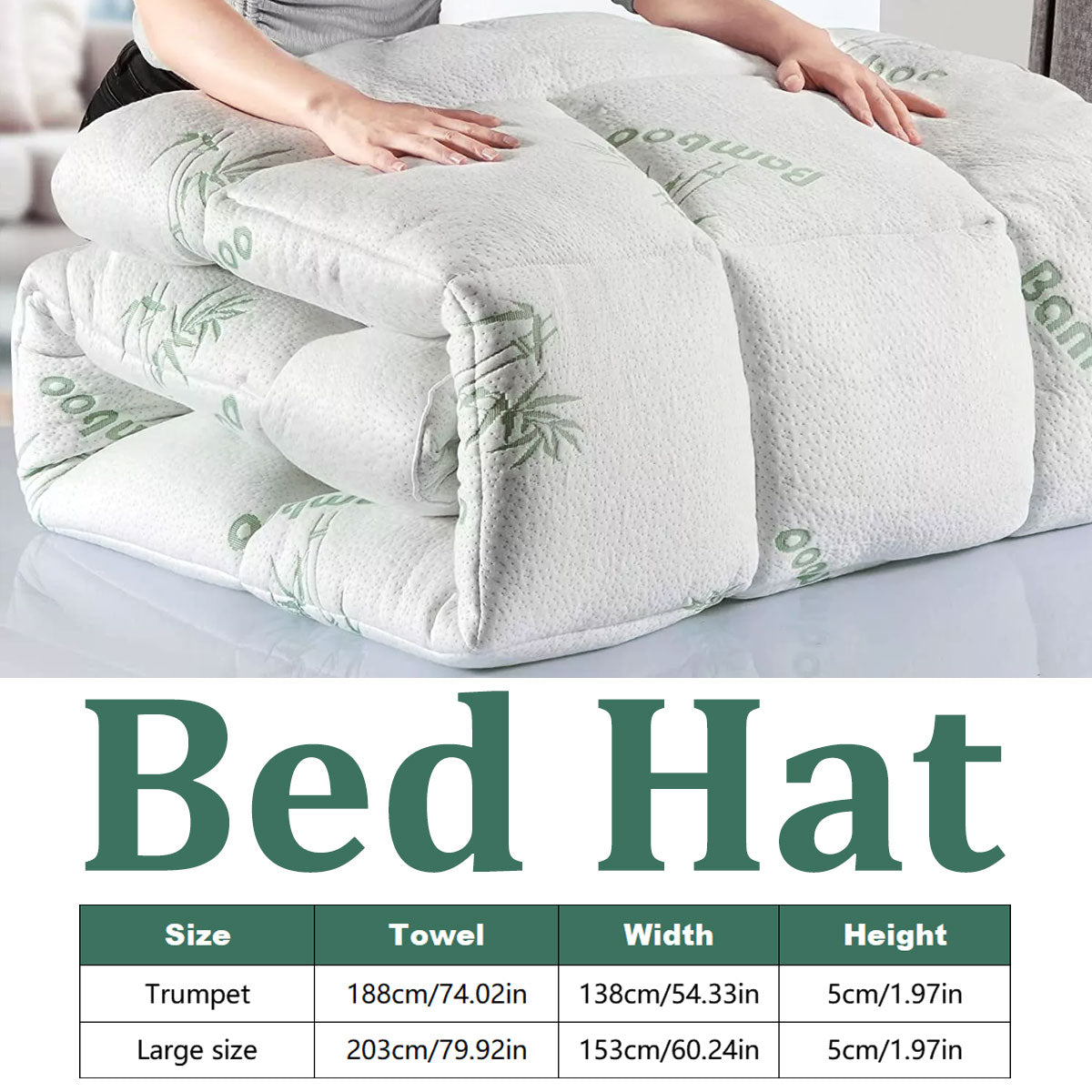 Quilted Bamboo Fiber Mattress Protector Air Layer Washable