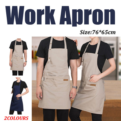 Cafe Restaurant Home Neck Hanging Waist Tie Apron Waterproof Adjustable Strap