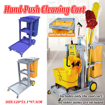 Multi-Functional Cleaning Trolley Cart with Hanging Bag