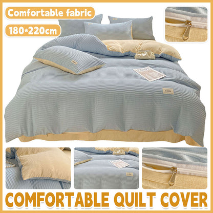 Super Soft Solid Color Duvet Cover with Zipper 180x220 cm