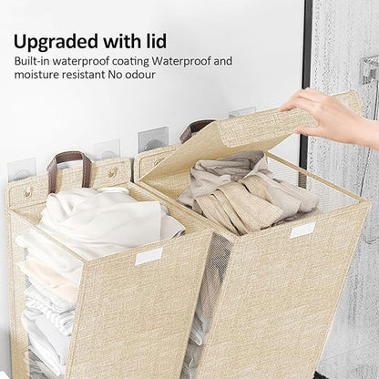 Foldable Wall Mounted Laundry Basket Breathable Mesh