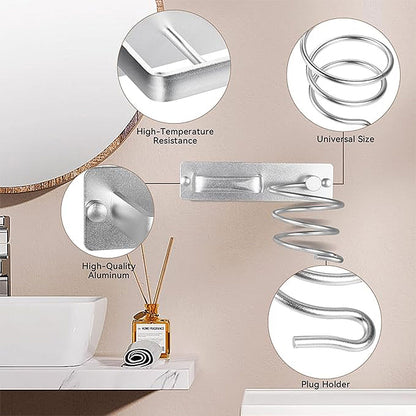 Wall Mounted Hair Dryer Holder Bathroom Storage Rack Curling Iron Organizer AU