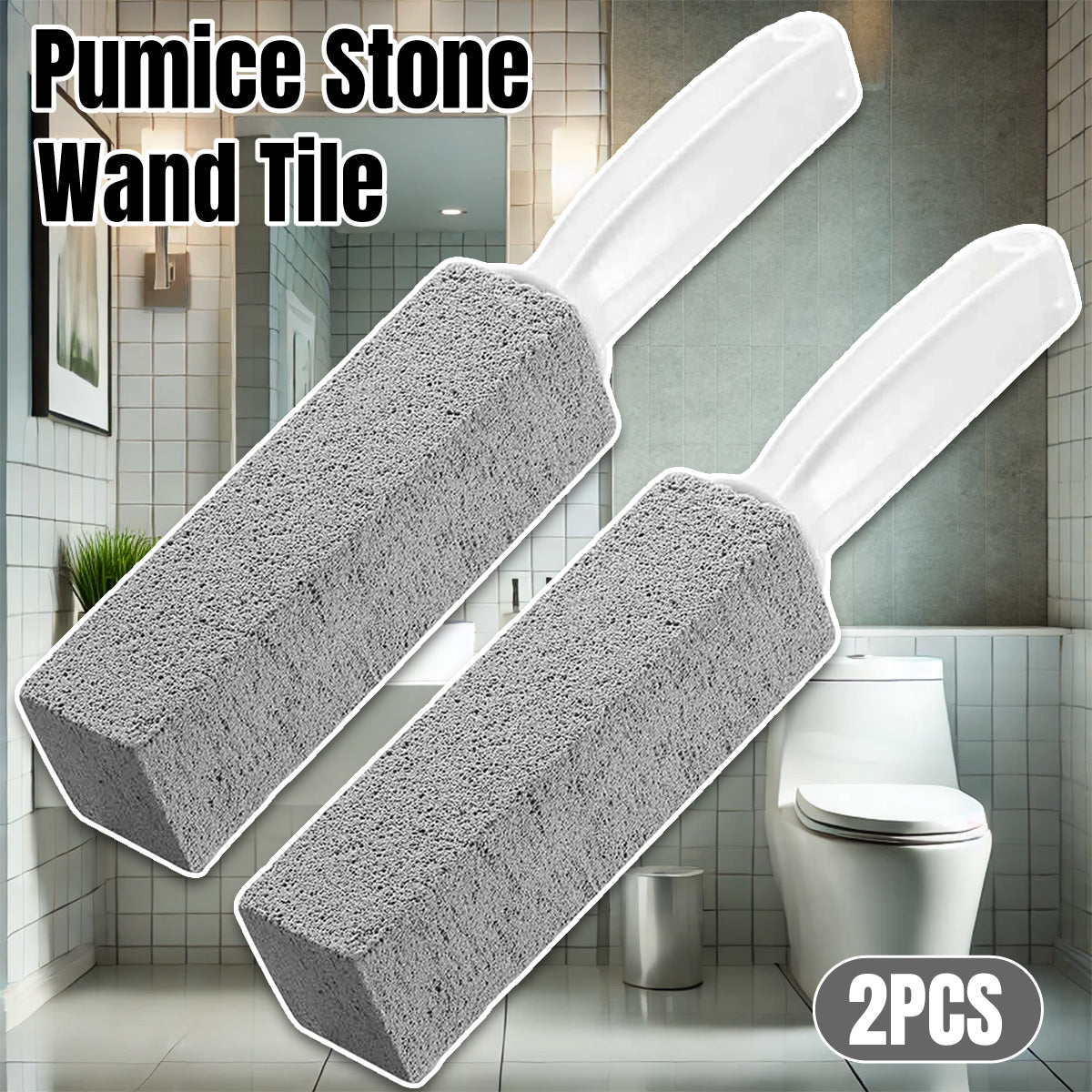 Pumice Stone Wand Tile Cleaning Stains Brush Cleaner Tool Toilet Bowl Bathtub AU