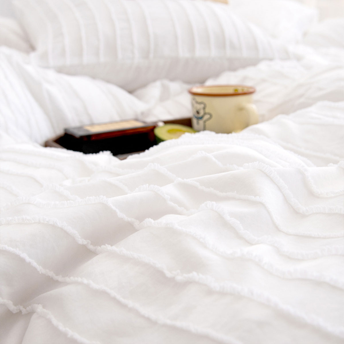 3PCS Bedding Set Quilt Cover with 2 Pillowcases Queen Size