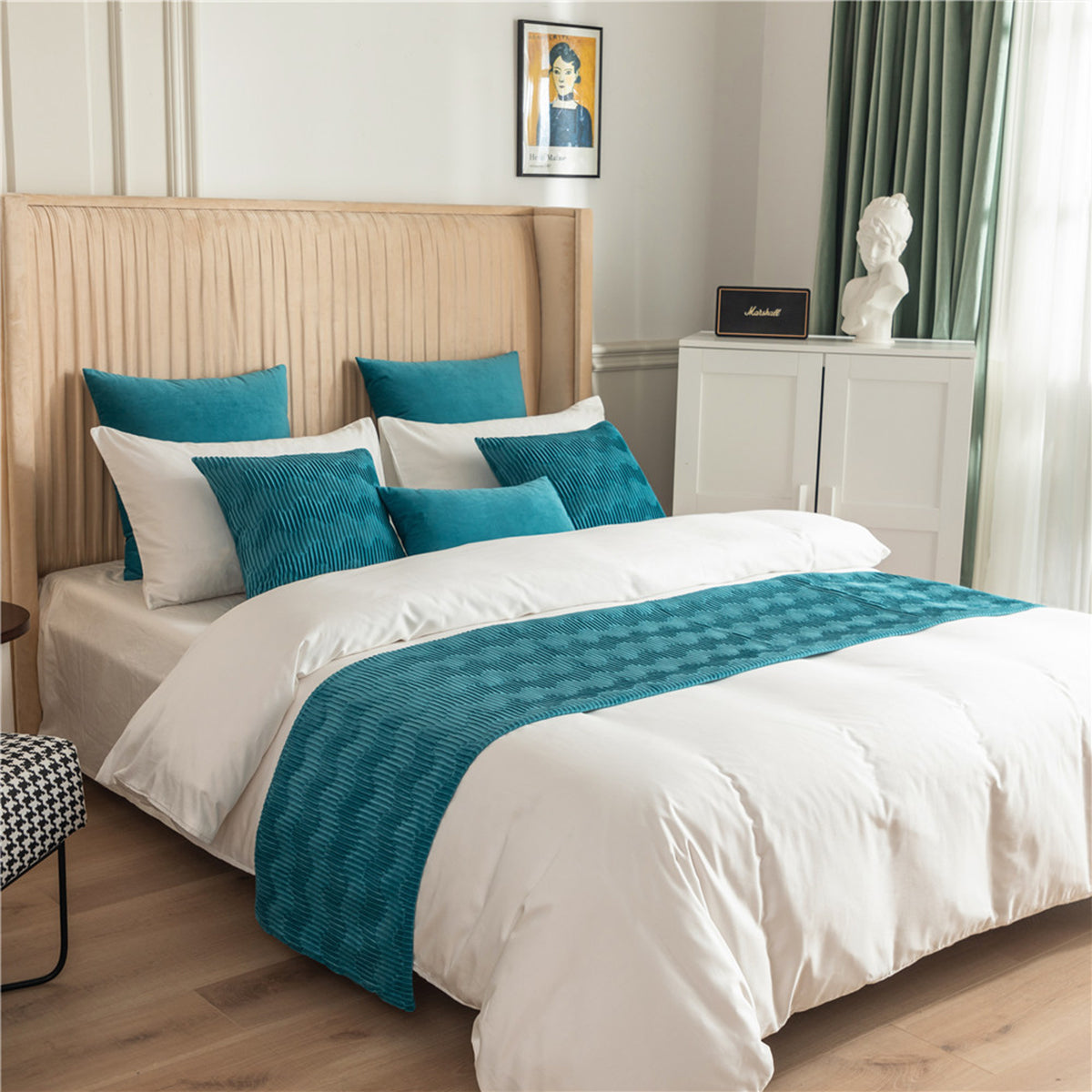 Velvet Bed Runner and Cushion Cover in 8 Options – Product View 10