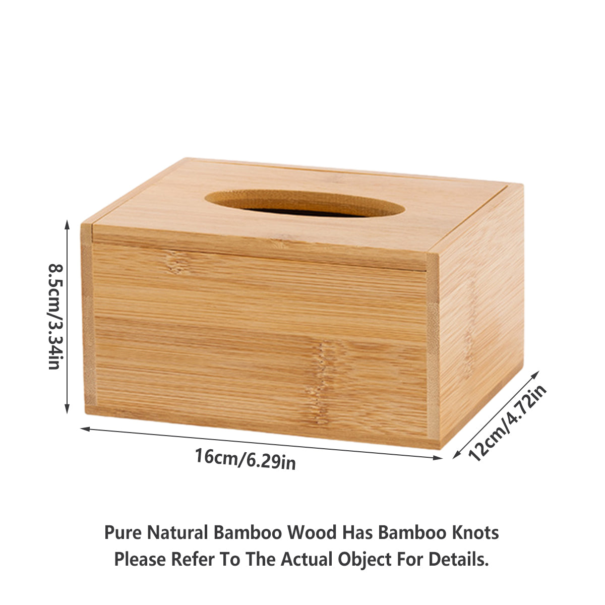 Bamboo Tissue Box Holder Wooden Cover Dispenser for Home and Office