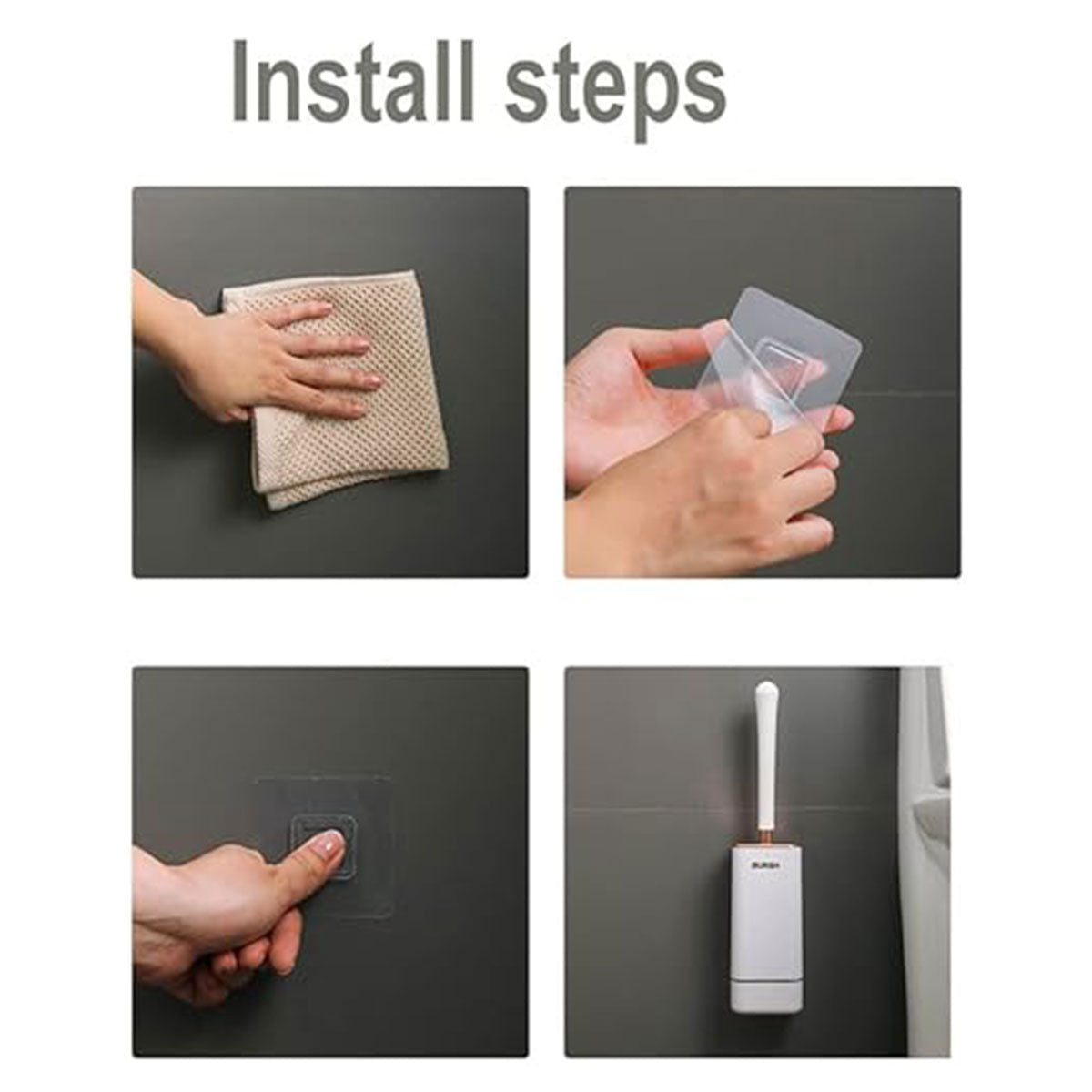 Silicone TPR Toilet Brush Cleaning Bathroom Holder Toilet Cleaner Wall-mounted