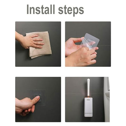 Silicone TPR Toilet Brush Cleaning Bathroom Holder Toilet Cleaner Wall-mounted