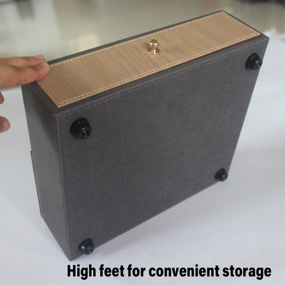 Hotel Toiletries Dispenser Box Leather Wood Storage