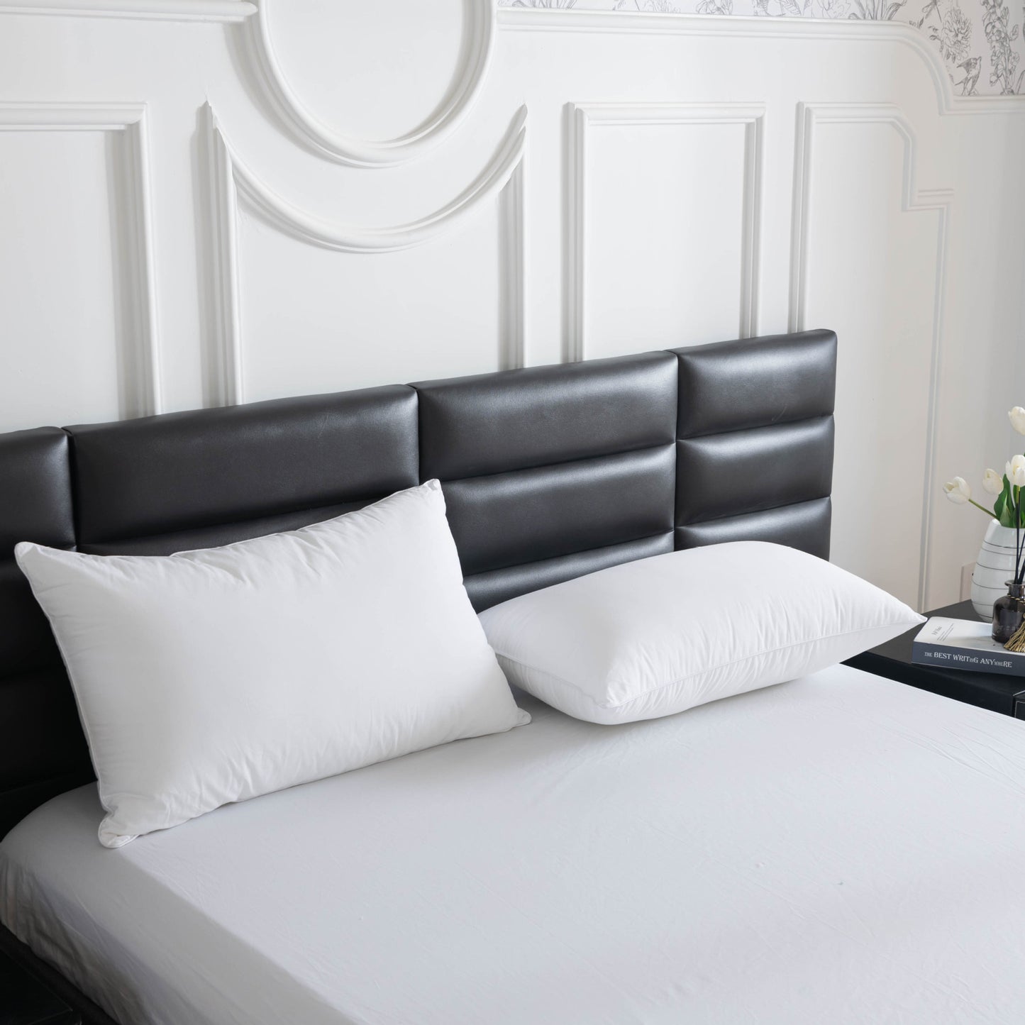 White Hotel Bed Pillow Insert 48x74cm Polyester Fibre