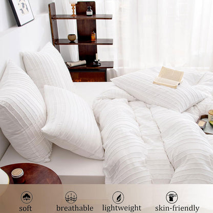 3PCS Bedding Set Quilt Cover with 2 Pillowcases Queen Size