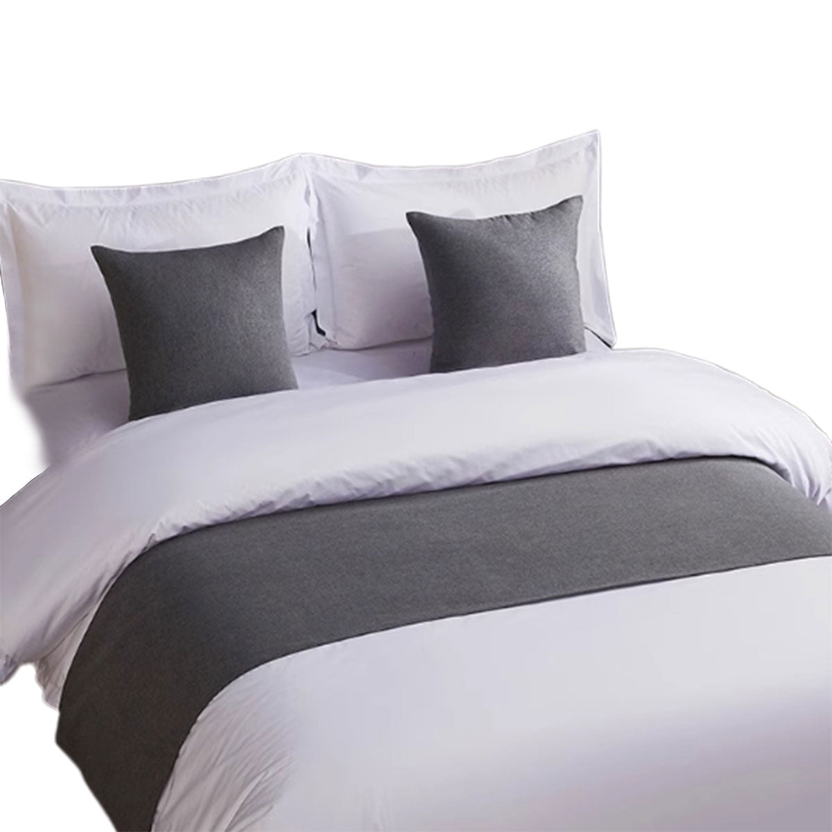 Hotel Bed Runner & Cushion Cover Set – Green or Grey – Product View 13