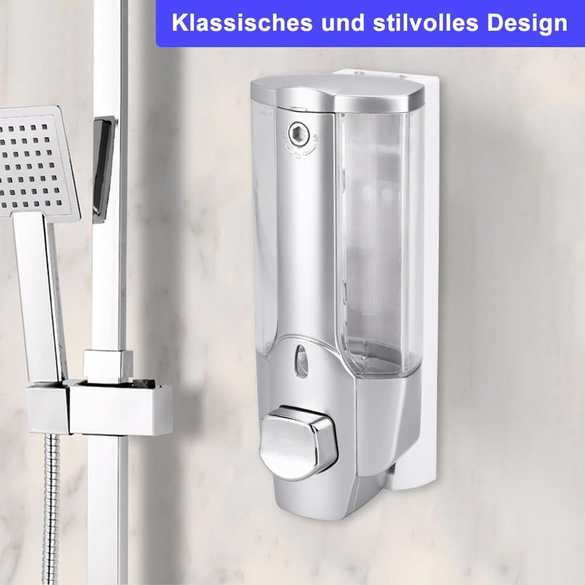 Wall-Mounted Manual Soap Dispenser 350ml Transparent ABS
