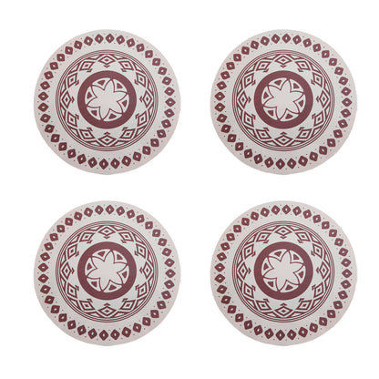4PCS Bohemian Placemats Round Printed Heat Resistant Easy Clean Dining Mats