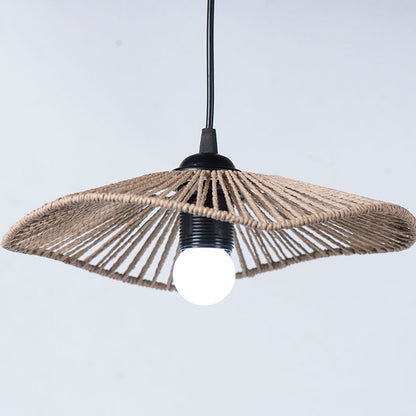 Woven Paper Rope Lamp Shade Rustic Ceiling Light Cover