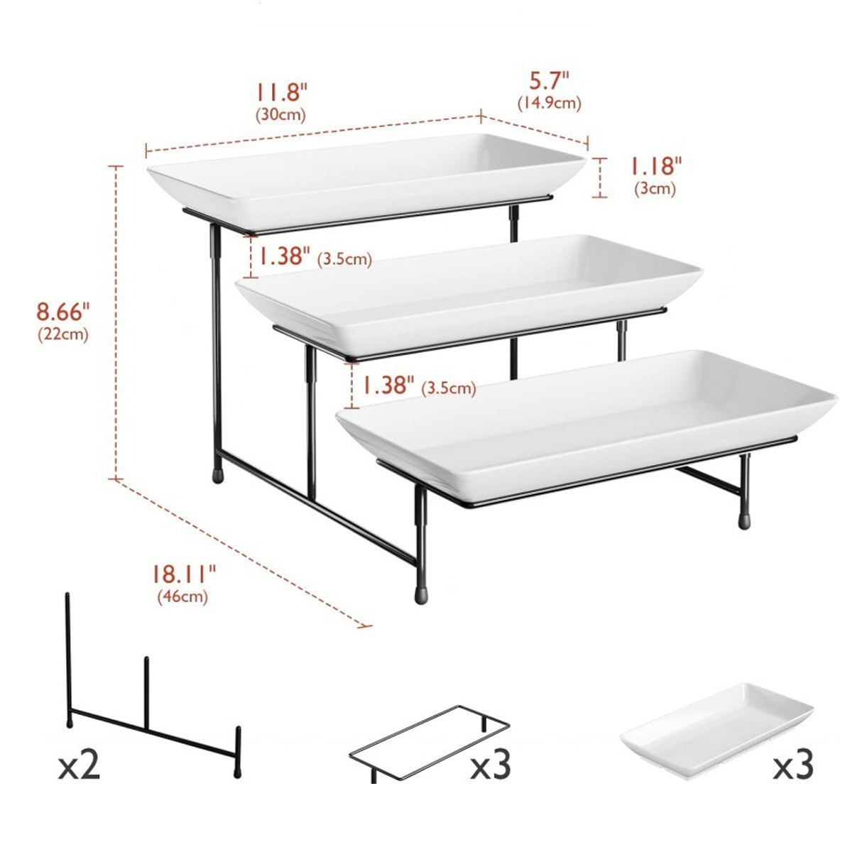 3 Tier Food Grade Dessert Display Stand for Party Wedding