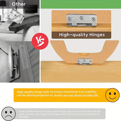 Wooden Lazy Sofa Tray Rotating With Mobile Phone Tablet Holder Dinner Plate Breakfast Plate Snack Foldable Tray