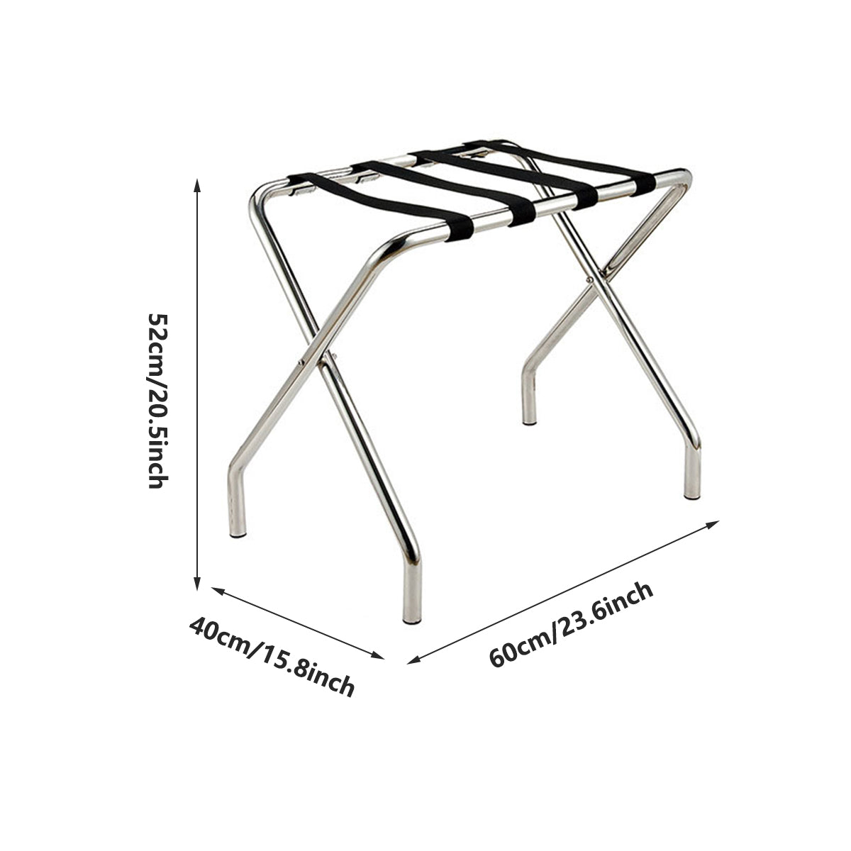 Stainless Steel Foldable Luggage Rack Hotel Room Portable Shelf Suitcase Holder