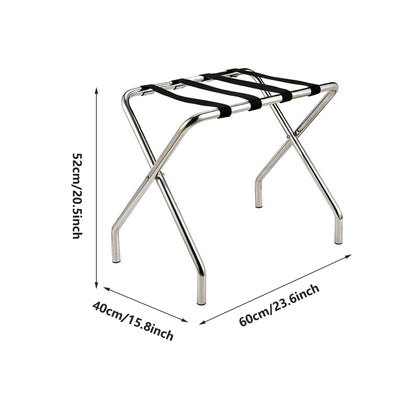 Stainless Steel Foldable Luggage Rack Hotel Room Portable Shelf Suitcase Holder