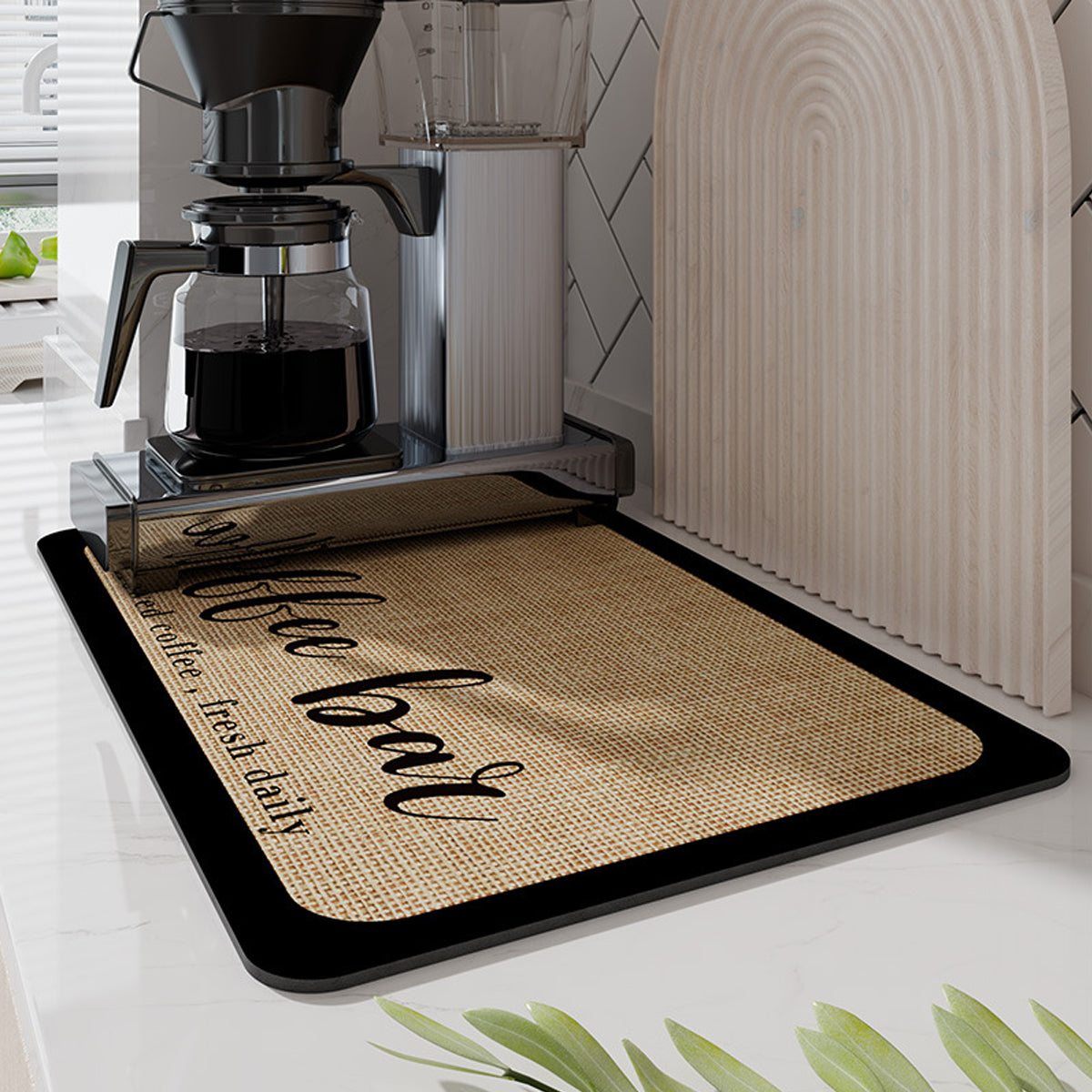 Super Draining Dish Drying Mat Quick Dry Coffee Kitchen Bathroom Tableware Pad